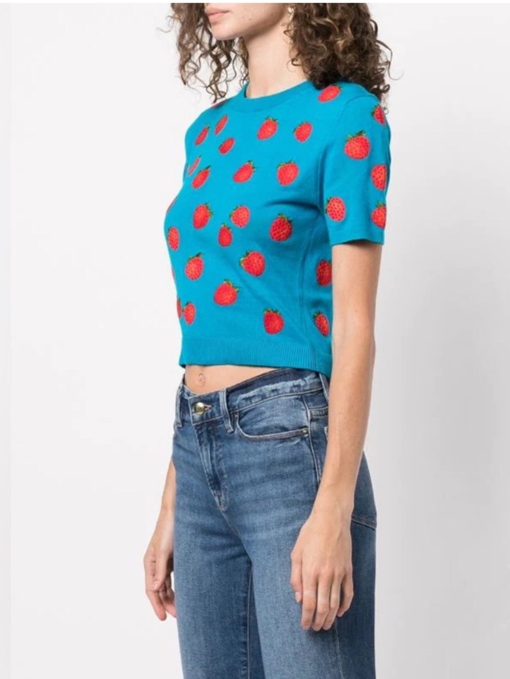 NWT! Alice and Olivia Ciara Embroidered Strawberry Pullover Sweater - Picture 12 of 16
